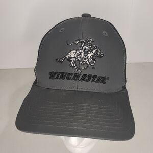 Winchester Firearms Horse Cowboy Hat Cap Snapback Gray Black Mesh Truckers OSFM
